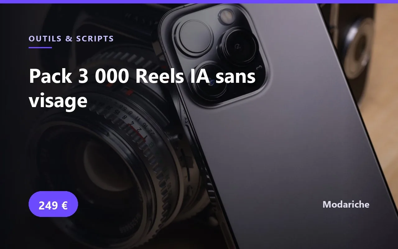 Pack 3 000 Reels IA sans visage